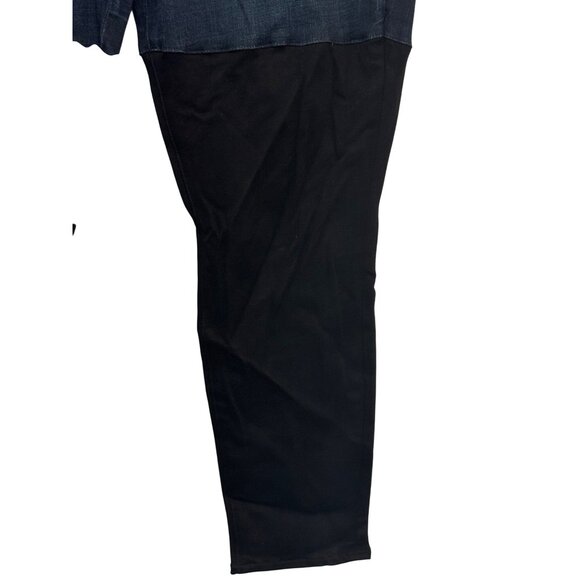 Good American Good Legs Two-Tone Denim Pants Womens Size 24 Blue Black Stretch U - Picture 2 of 7